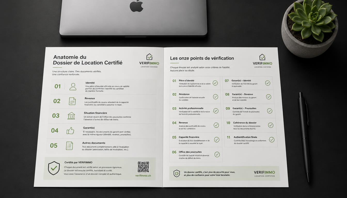 Brochure B2B VERIFIMMO ouverte sur une table